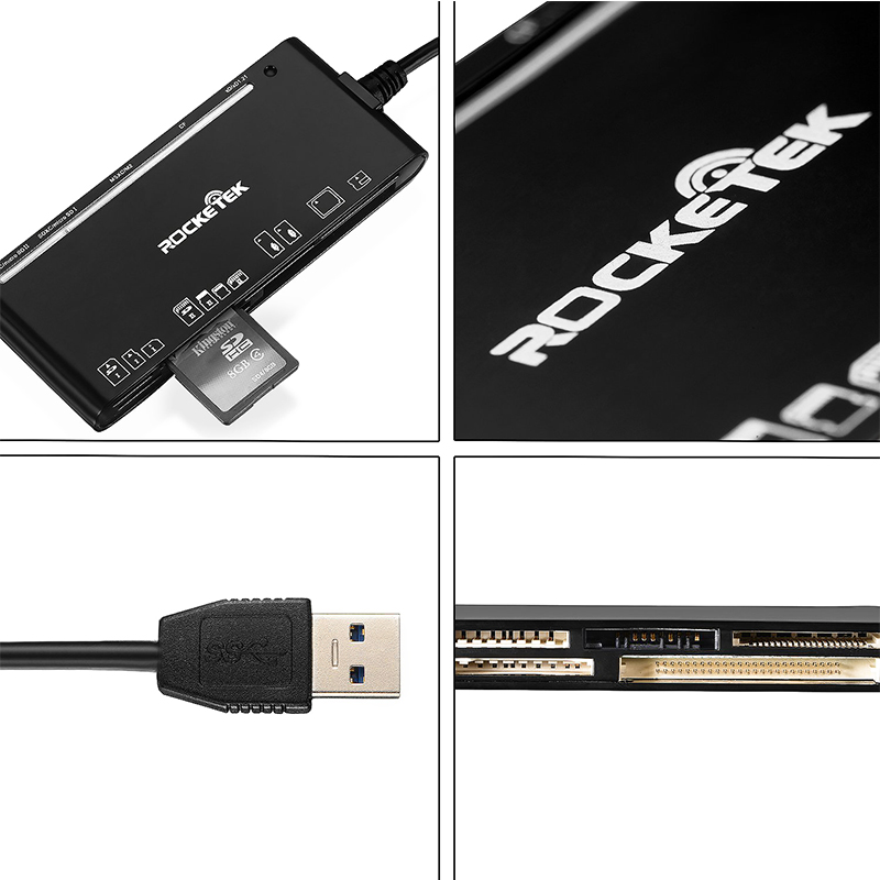 Rocketek lecteur de carte SD CR316, USB 3.1, adaptateur pour PC portable,  accessoires 