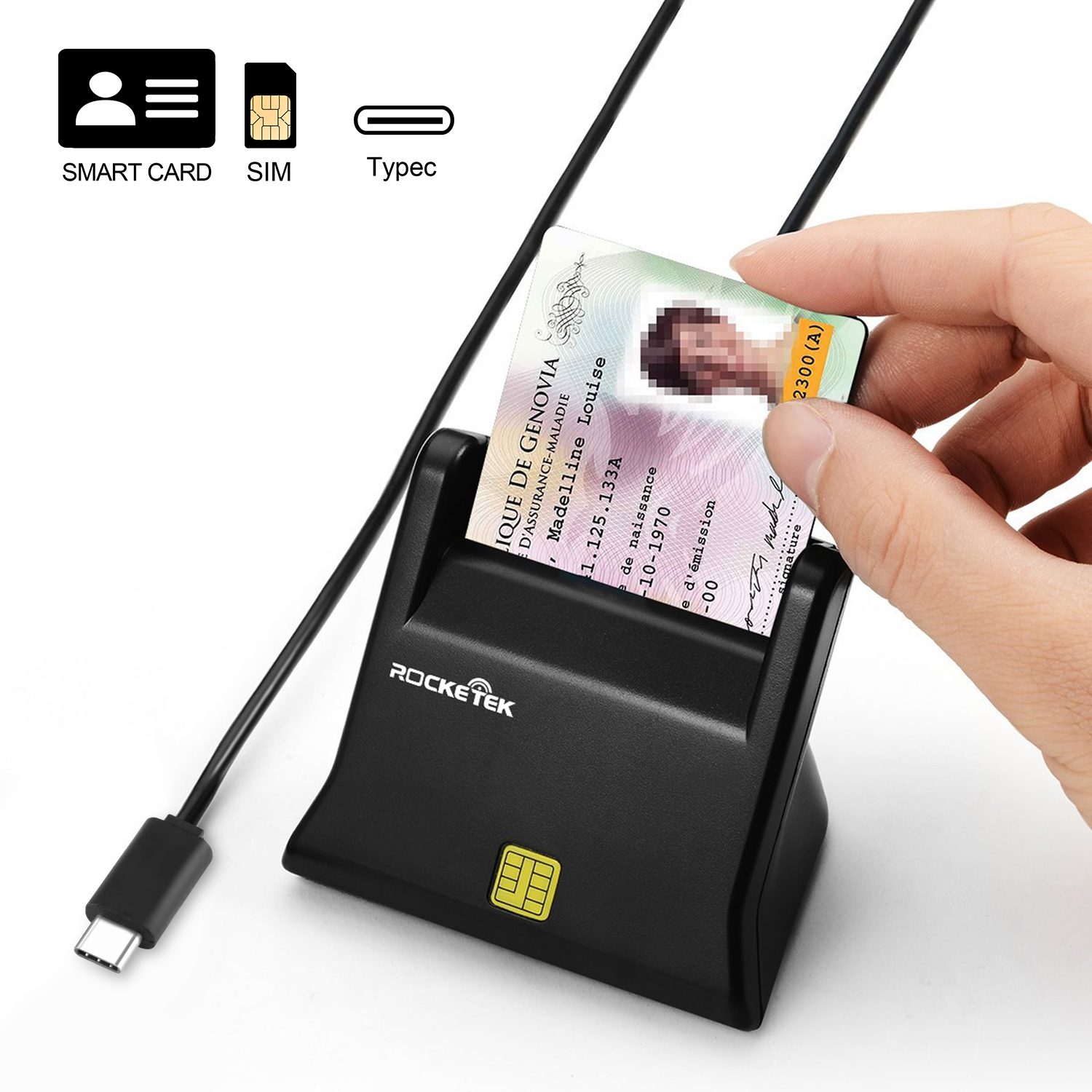 High Speed Smart Type C Otg Usb Sim Card Reader Rt Cscr2 Rocketeck