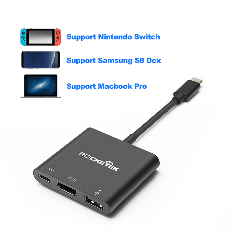 Rocketek USB-C HDMI Adapter for Nintendo Switch Station Function 