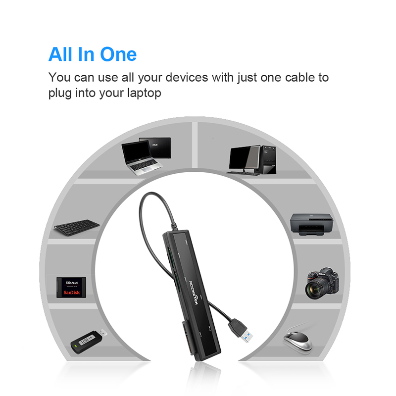 Rocketek USB 3.0 Portable Docking Station Hub  Sata Adapter - rocketeck