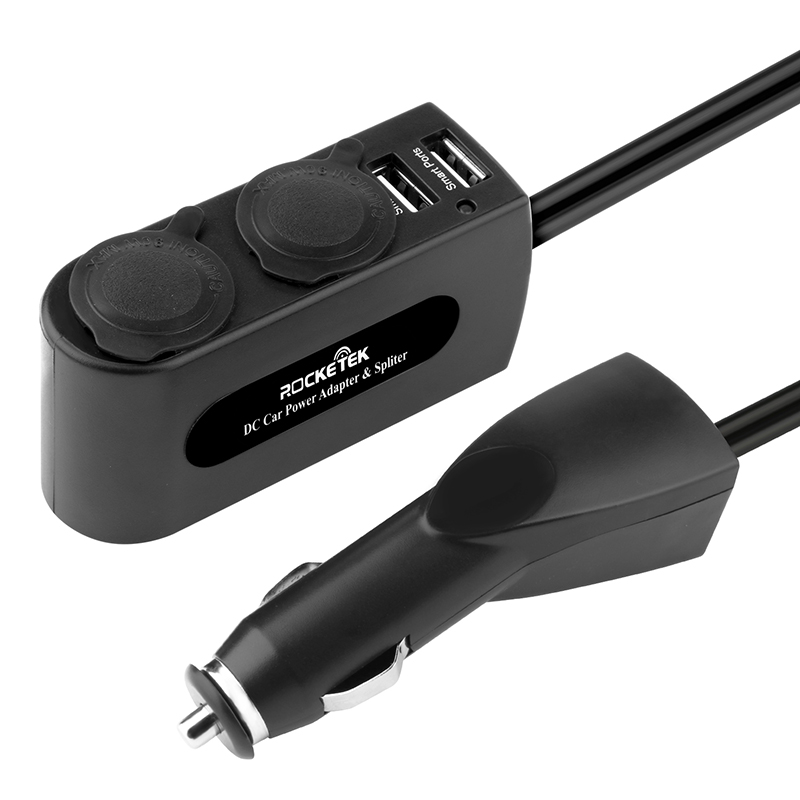 Rocketek 12V 24V 2 USB Ports 2 Sockets Car Charger - rocketeck