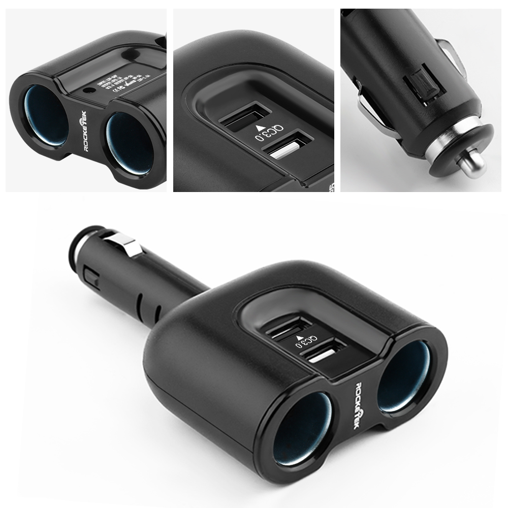 Rocketek QC 3.0 USB Car Charger Cigarette Lighter Adapter - rocketeck