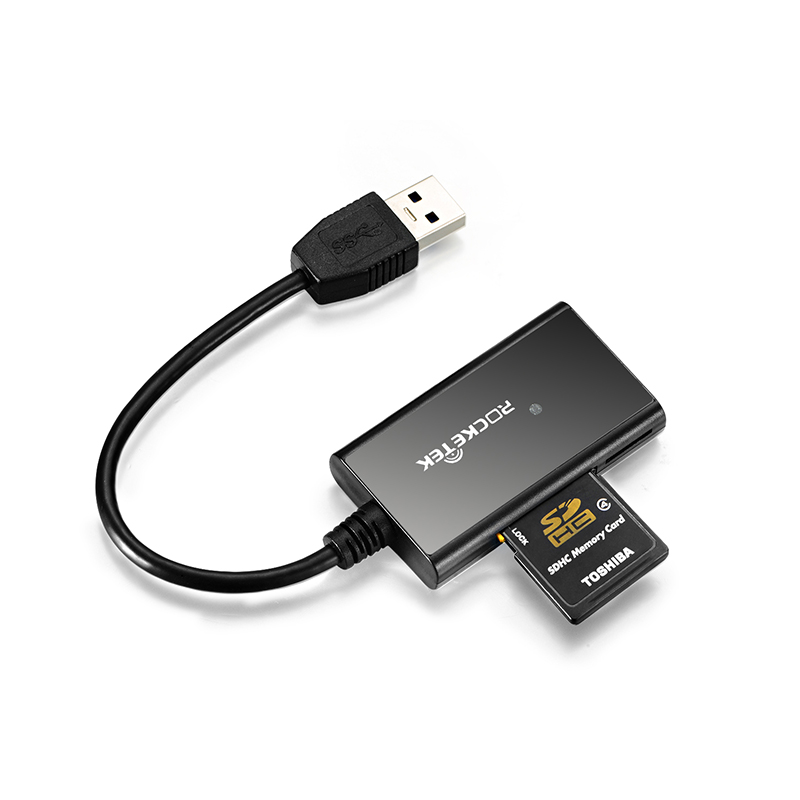 ROCKETEK USB 3.0 SD Card Reader with a USB Cord - rocketeck