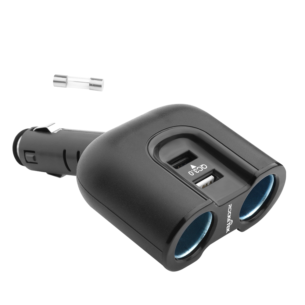 Rocketek QC 3.0 USB Car Charger Cigarette Lighter Adapter - rocketeck