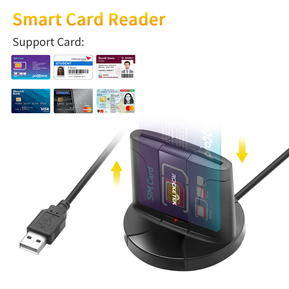 Rocketek usb ISO 7816 EMV smart credit card reader SIM card reader