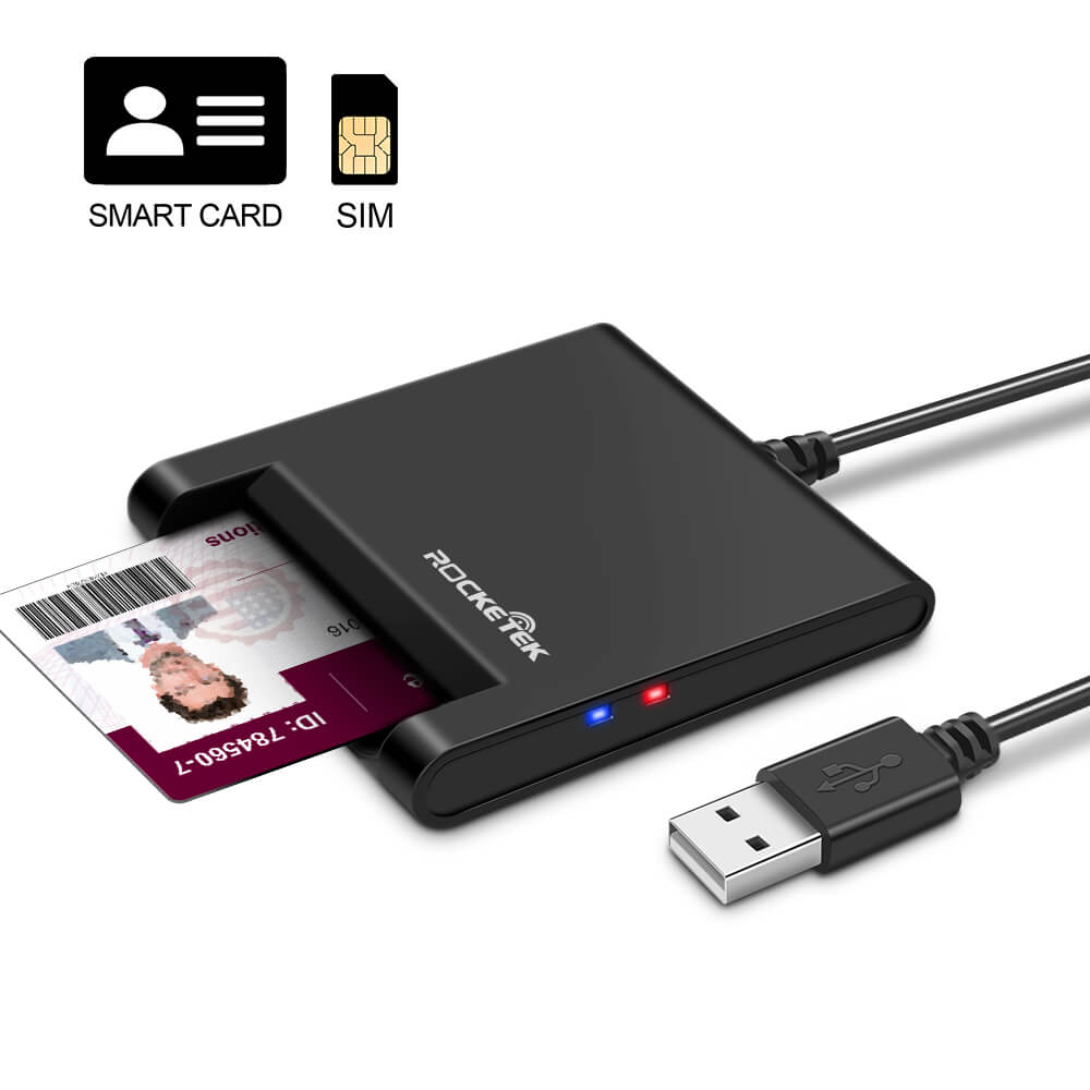 Rocketek iso7816 smart card reader portable usb smart card reader
