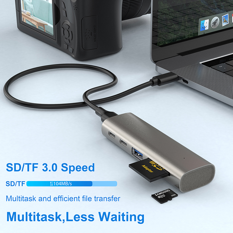 New arrival 10Gbps usb- c type hub support SD TF memory card 