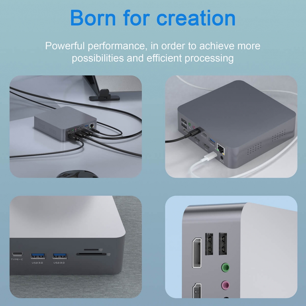 rocketek new product hub usb dual HDMI Displaylink aluminum usb c 