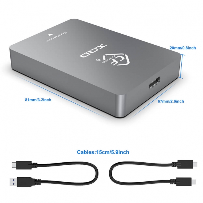 2 in 1 CFexpress type B XQD card reader writer adapter rocketeck